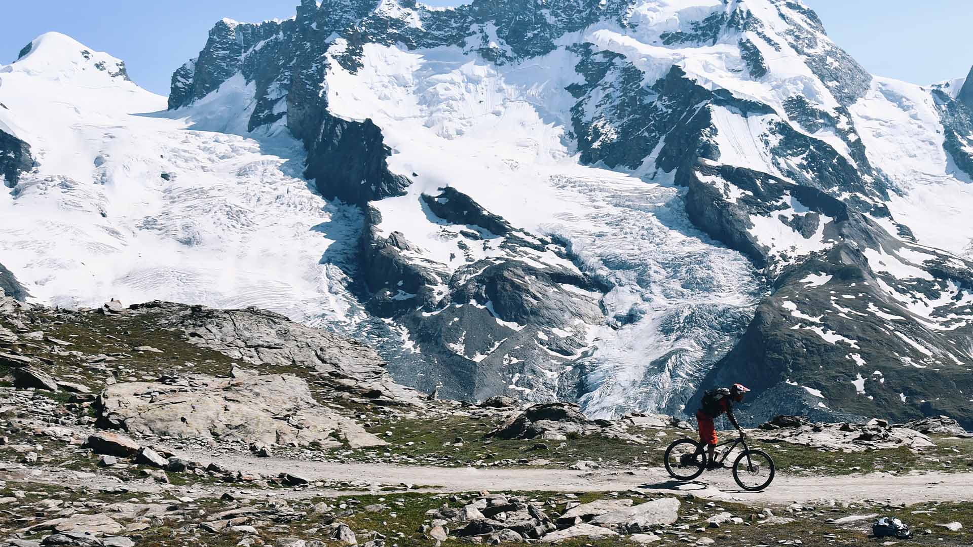 Exploring Valais by MTB with a guide. Christian Dassi in Zermatt